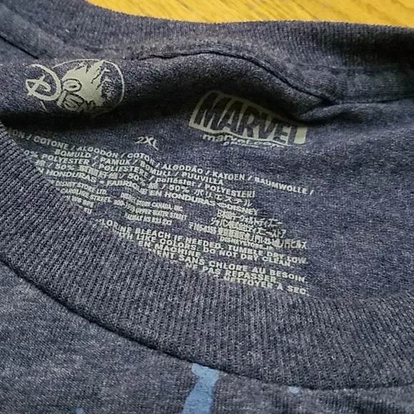 Mens 2XL Marvel Superhero T Shirt Black/Silver - Picture 3 of 4